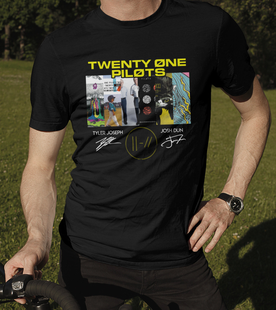 Twenty Øne Piløts Album Art And Signatures Tyler Joseph Josh Dun T-Shirt