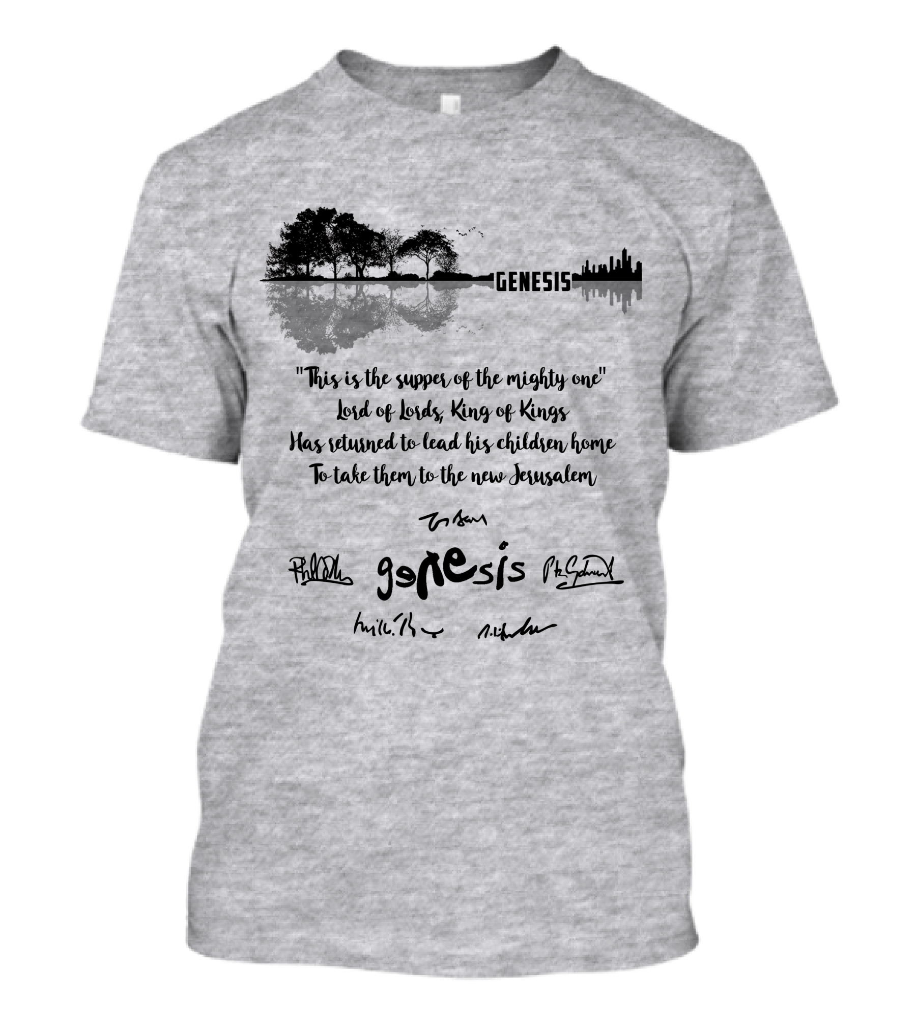 Genesis Cityscape Reflection Mighty One Lord Of Lords King Of Kings Return New Jerusalem T-Shirt
