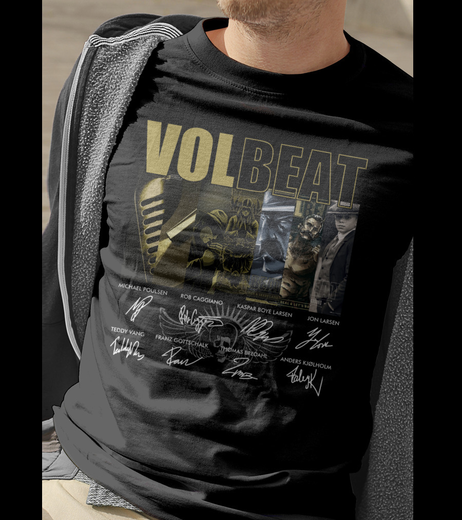 Volbeat Band Member Signatures And Album Art T-Shirt