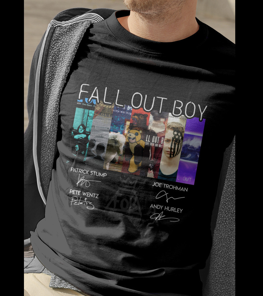 Fall Out Boy Signed Album Cover Foil Poster T-Shirt