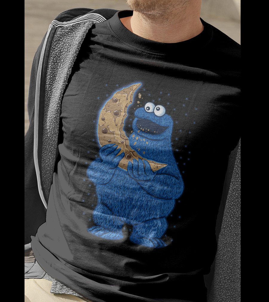 Cookie Monster Eating Moon Cookie T-Shirt