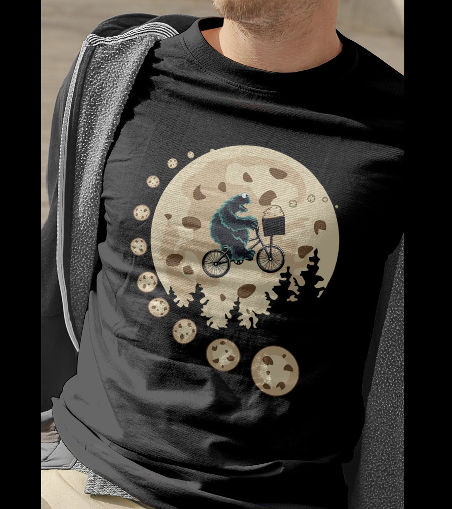 Cookie Monster Cycling Moon Adventure T-Shirt