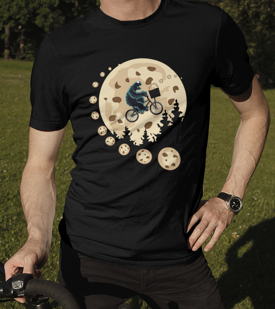 Cookie Monster Cycling Moon Adventure T-Shirt