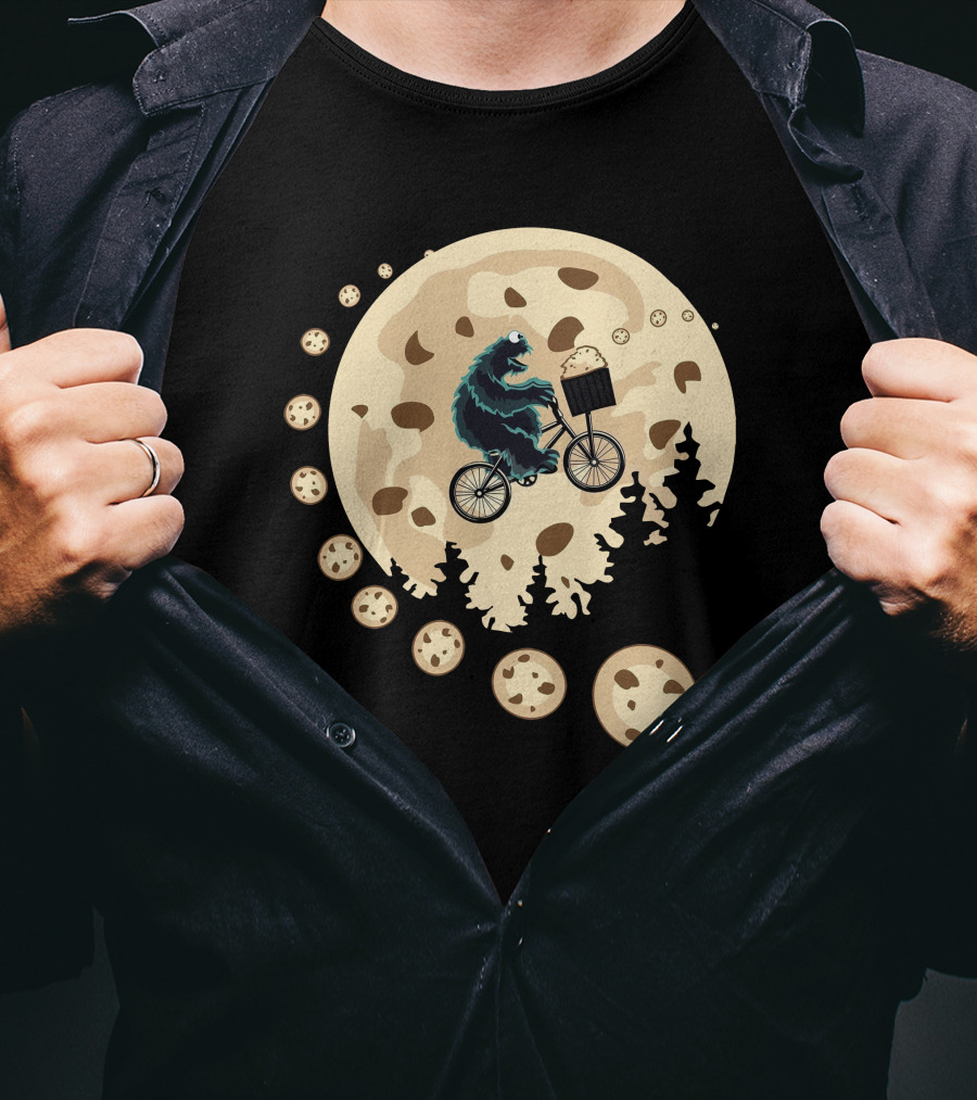 Cookie Monster Cycling Moon Adventure T-Shirt