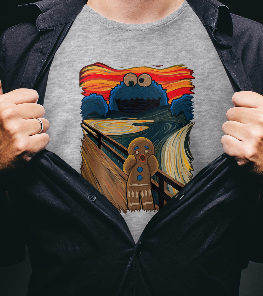 The Scream Cookie Monster Gingerbread T-Shirt