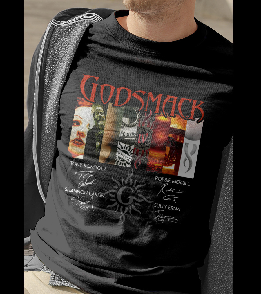 Godsmack Iv Tony Rombola Robbie Merrill Shannon Larkin Sully Erna Signatures T-Shirt