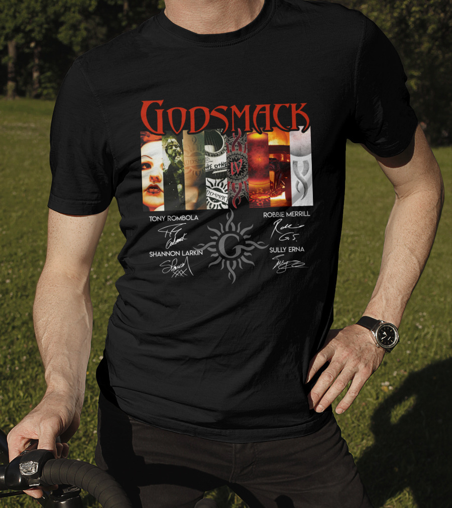 Godsmack Iv Tony Rombola Robbie Merrill Shannon Larkin Sully Erna Signatures T-Shirt