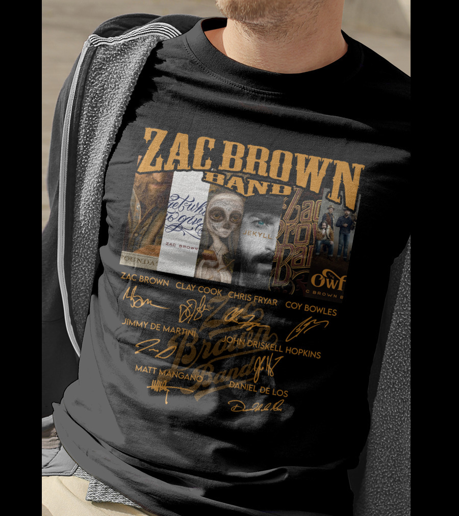 Zac Brown Band Jekyll And Hyde Album Art And Signatures T-Shirt