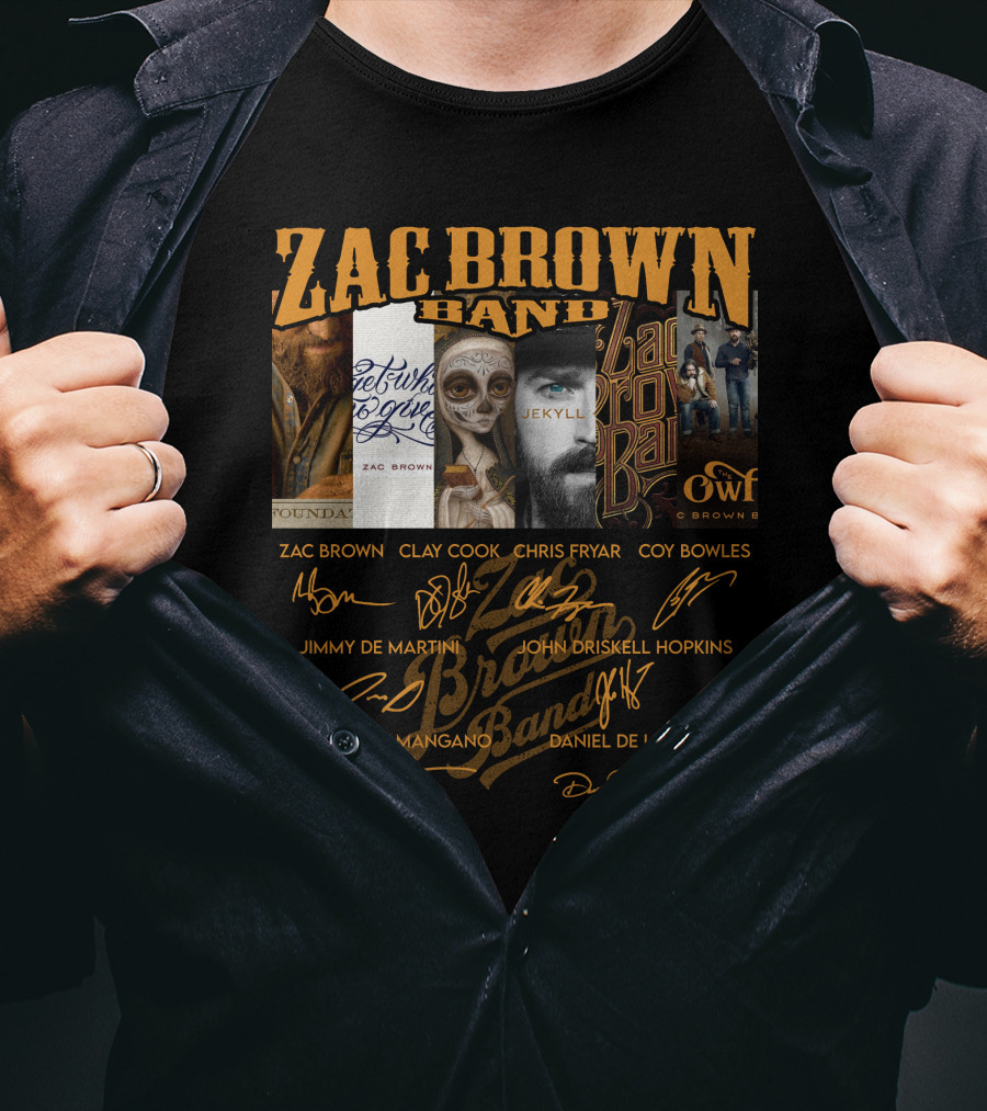 Zac Brown Band Jekyll And Hyde Album Art And Signatures T-Shirt