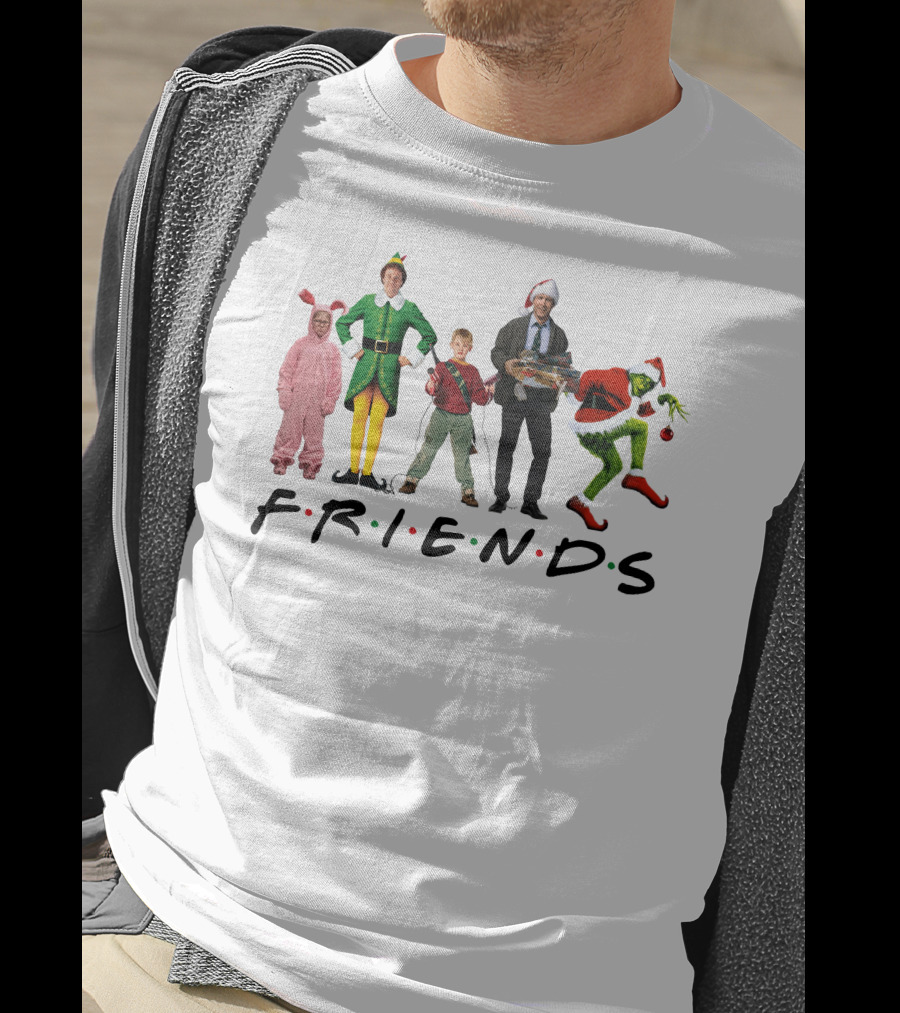 Friends Christmas Movie Elf Grinch Bunny Boilerplate T-Shirt