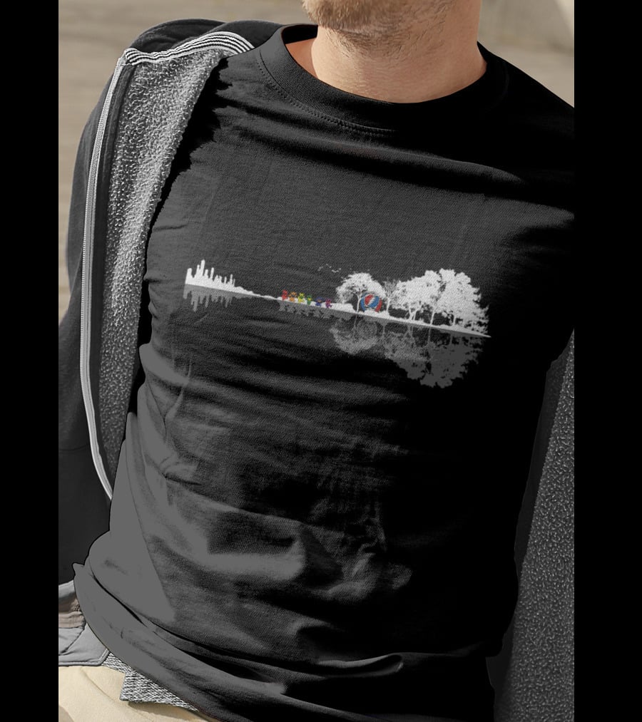 Grateful Dead What A Long Strange Trip It's Been City To Forest Journey With Dancing Bears And Steal Your Face Skull T-Shirt