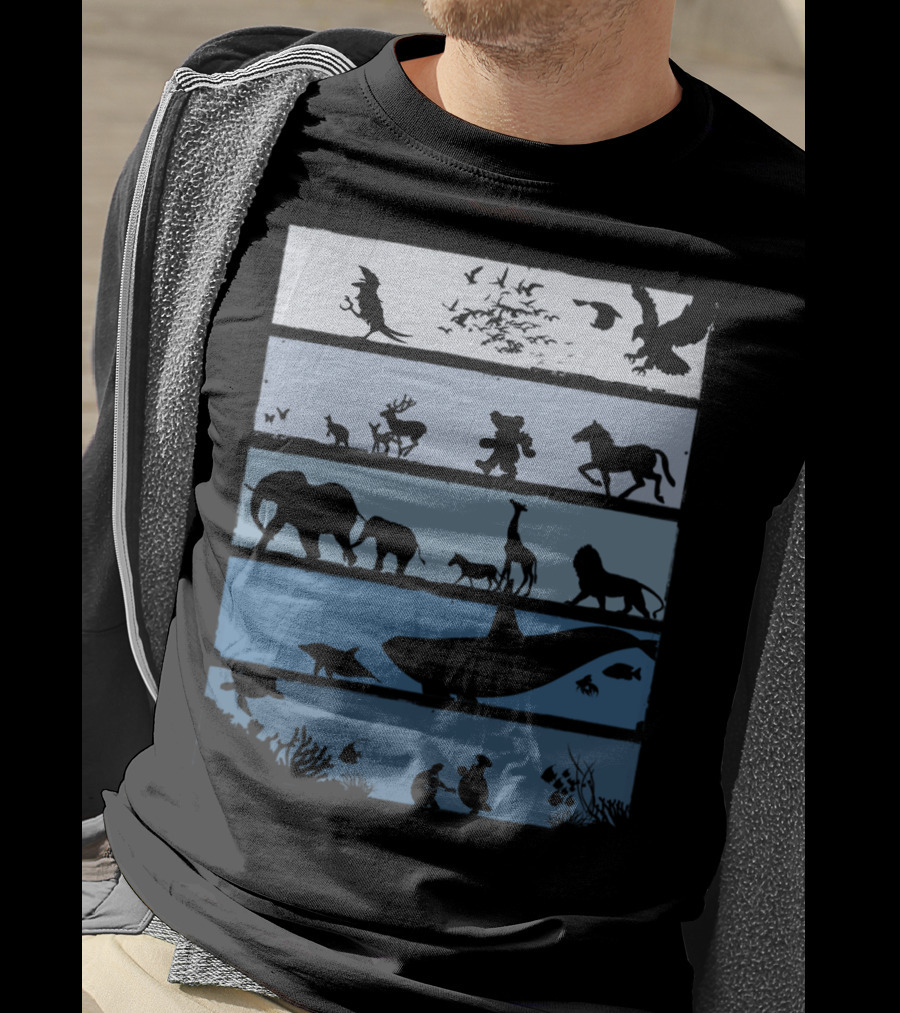 Animal Silhouettes Across Habitats Story T-Shirt