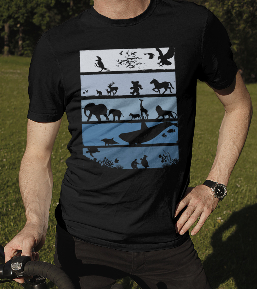 Animal Silhouettes Across Habitats Story T-Shirt