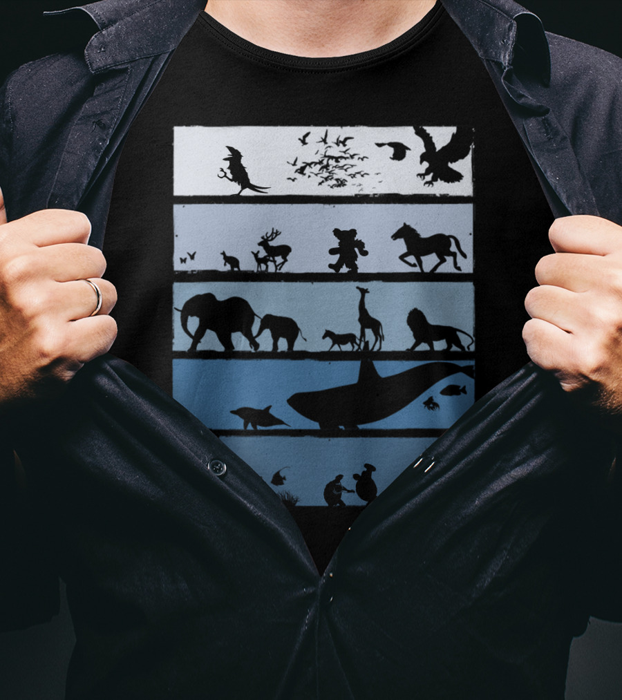 Animal Silhouettes Across Habitats Story T-Shirt