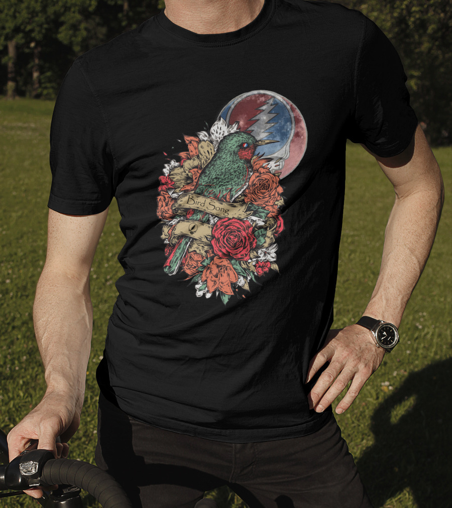 Grateful Dead Steal Your Face Floral Bird Song T-Shirt