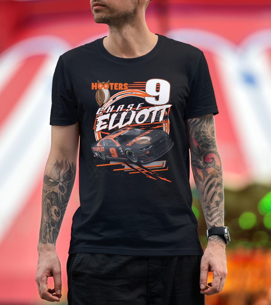 Chase Elliott Hooters 9 Nascar Racing Car T-Shirt