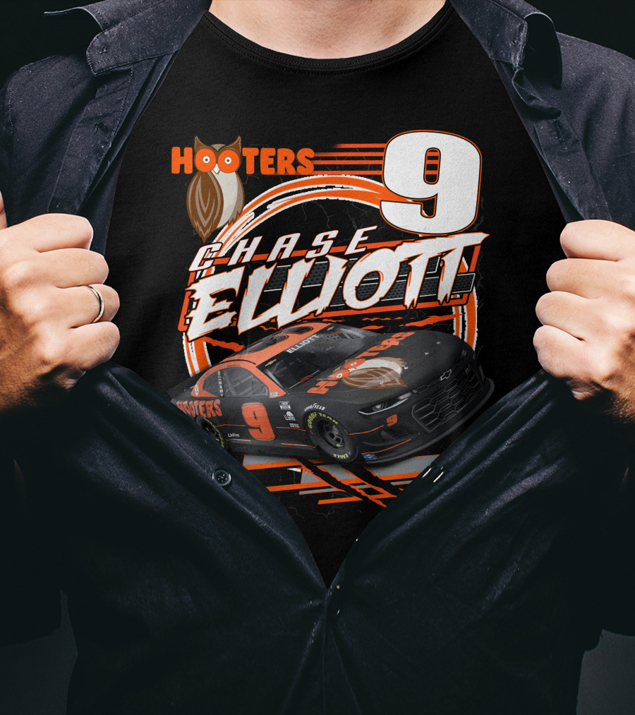 Chase Elliott Hooters 9 Nascar Racing Car T-Shirt