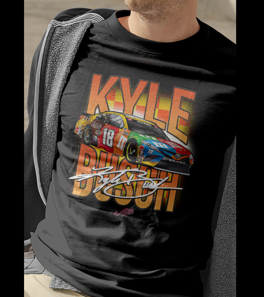 KYLE BUSCH NASCAR Joe Gibbs Racing 18 M&M's Car T-Shirt