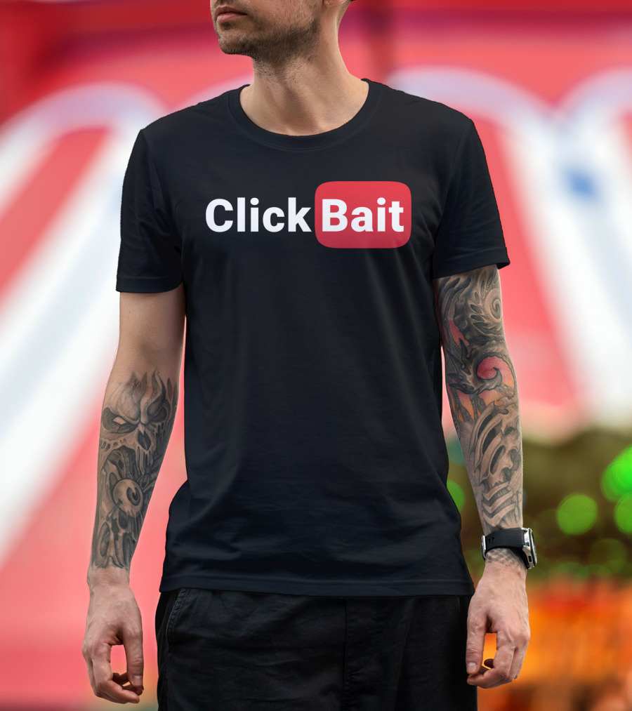 ClickBait YouTube Logo Parody for Video Creators T-Shirt