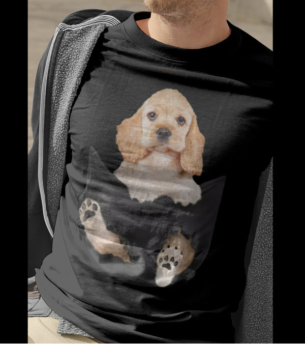 Cocker Spaniel Tiny Dog In The Pocket T-Shirt