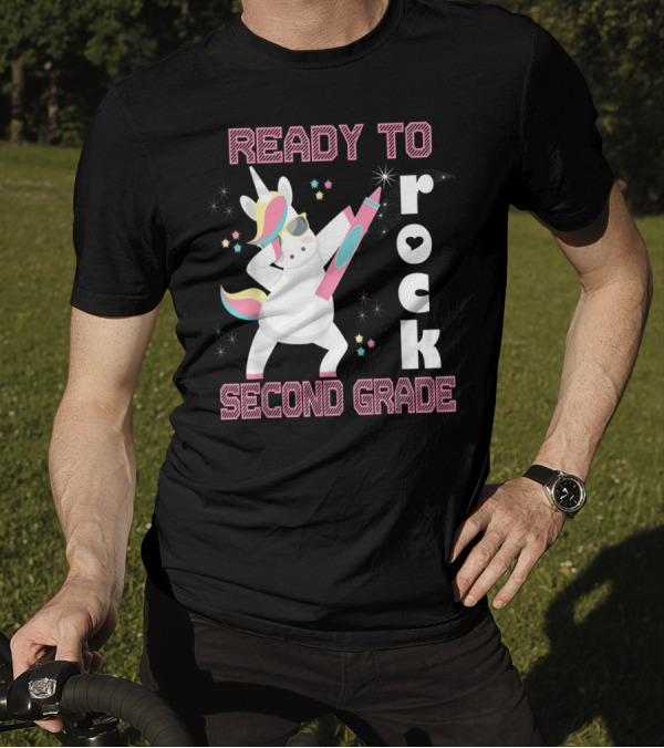 Ready To Rock Second Grade Unicorn Dabbing T-Shirt