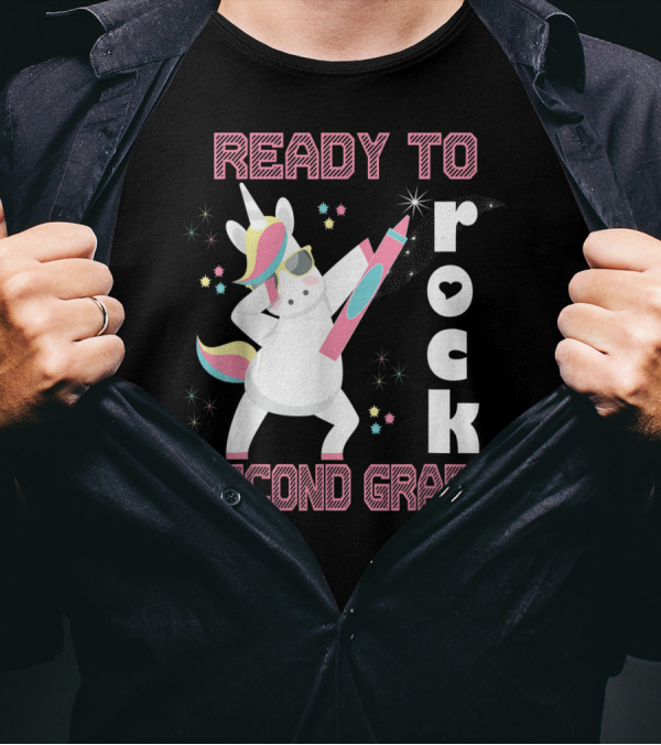 Ready To Rock Second Grade Unicorn Dabbing T-Shirt