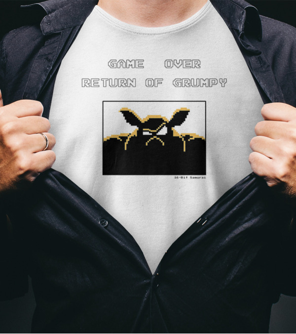 Game Over Return Of Grumpy Classic 8Bit Video Game Gaming T-Shirt