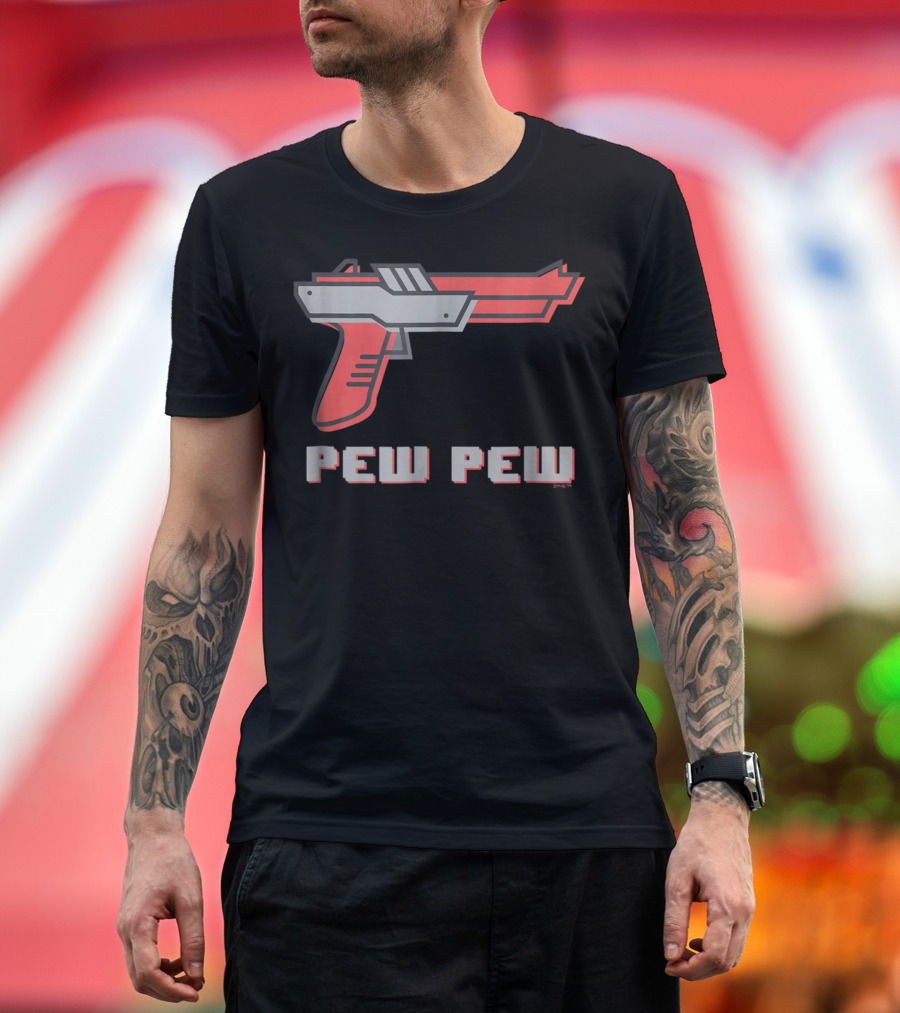 Pew Pew Vintage Video Game Gun Icon T-Shirt