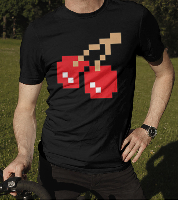 Pixel Cherry Retro Arcade Video Game T-Shirt