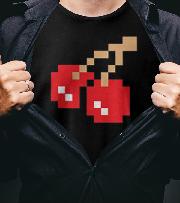 Pixel Cherry Retro Arcade Video Game T-Shirt