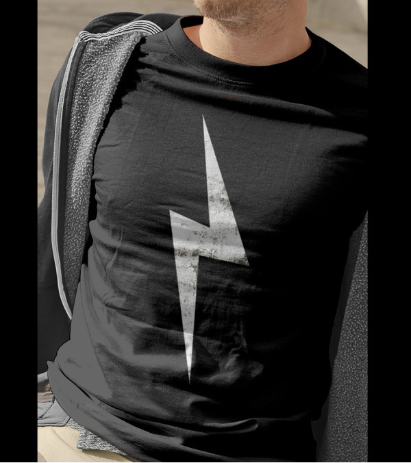 Unite Wizards Magic Lightning Bolt Distressed White T-Shirt