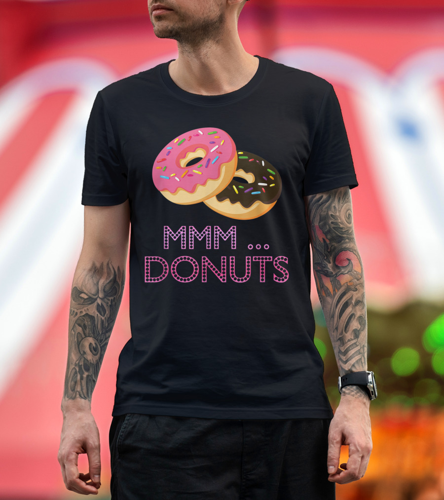 MMM Donuts Doughnut Pink Sprinkles Chocolate Treats T-Shirt