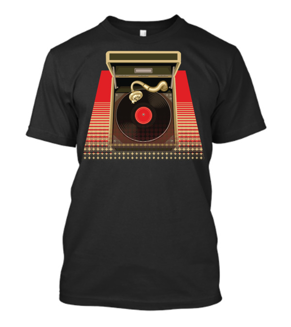 Vintage Record Player Turntable DJ Retro Music T-Shirt