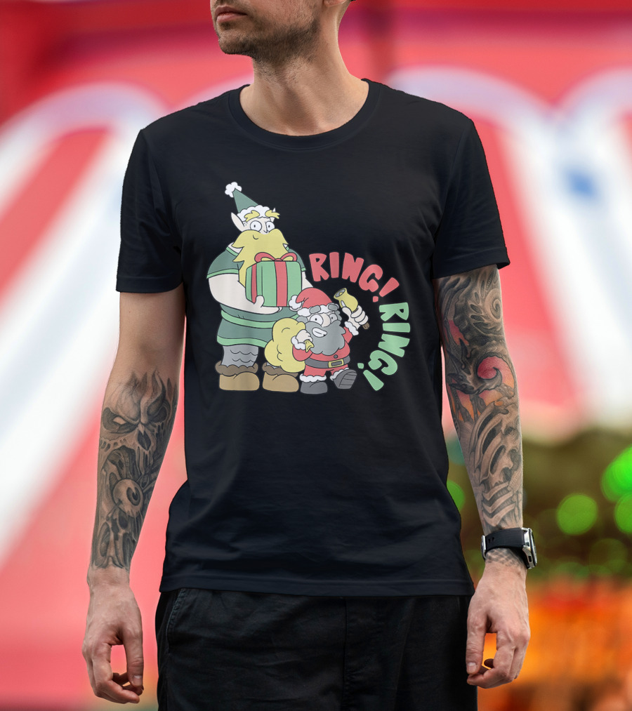 RING RING CHRISTMAS VIKING COLORED SANTA PRESENT T-Shirt