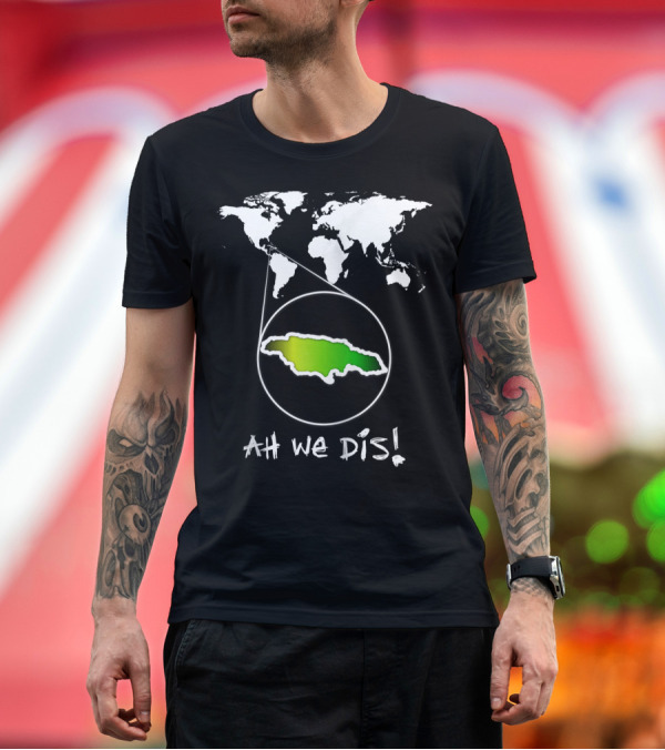 Premium T-Shirt: Jamaica Map Highlight Ah We Dis Map Background T-Shirt Jamaica Map Highlight Ah We Dis Map Background T-Shirt