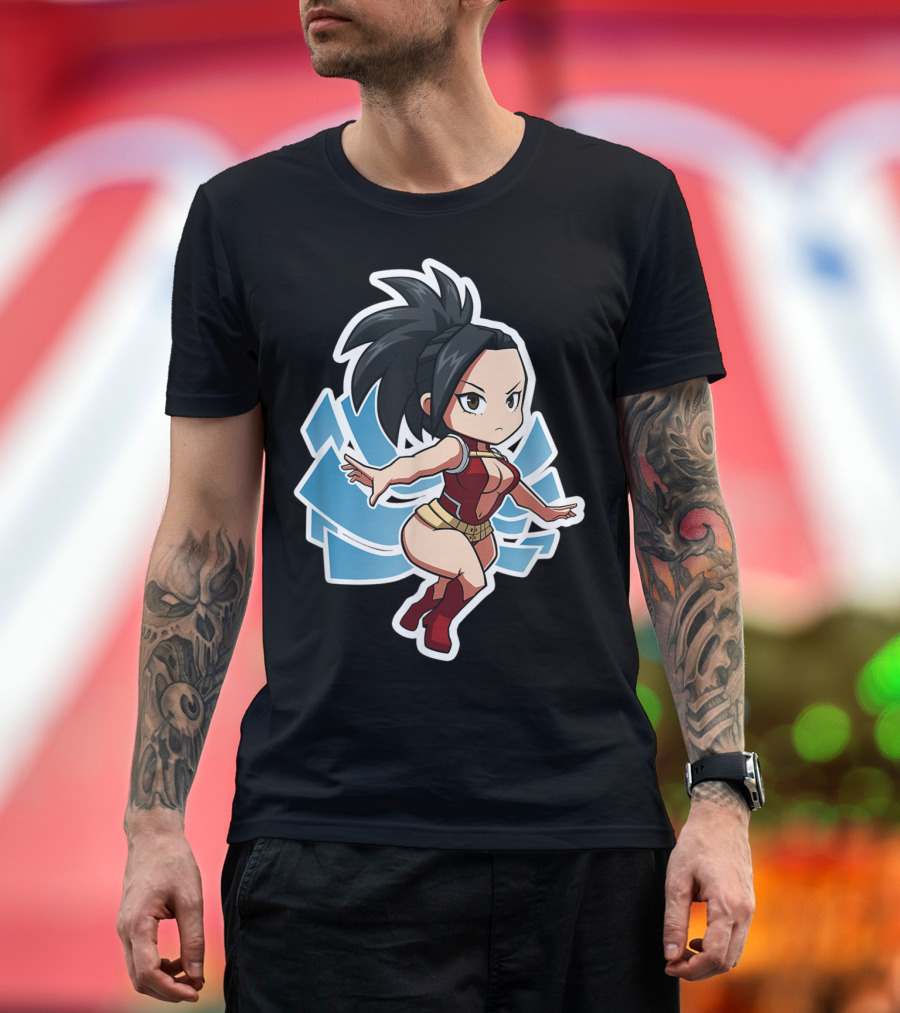 Momo Yaoyorozu Chibi Anime Character Fan T-Shirt