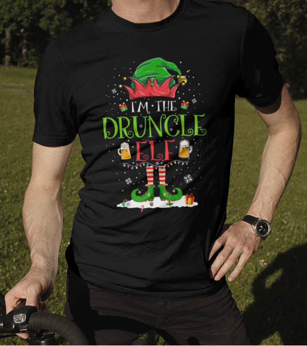I'm The Druncle Elf Matching Family Group Funny Beer Christmas T-Shirt