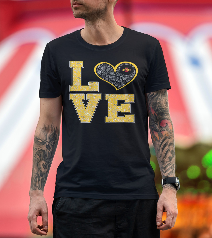 Love Iowa State Cyclones Heart Paisley T-Shirt