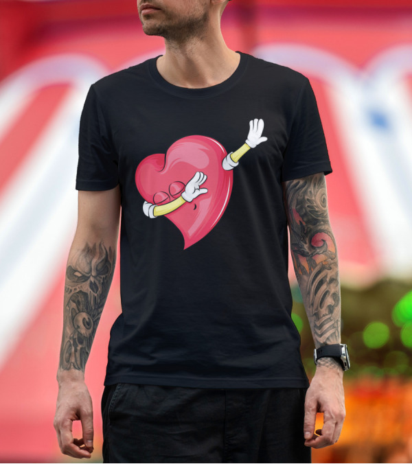 Premium T-Shirt: Dabbing Heart Valentine's Day Cute Lover T-Shirt Dabbing Heart Valentine's Day Cute Lover T-Shirt