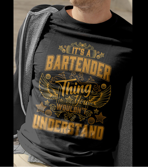 It's A Bartender Thing You Wouldn't Understand Stars Wings Decor T-Shirt