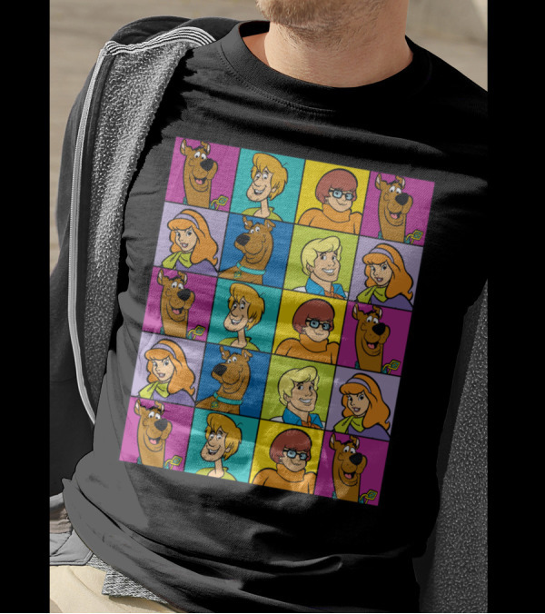 Scooby-Doo Meddling Squares Gang Colorful Grid T-Shirt