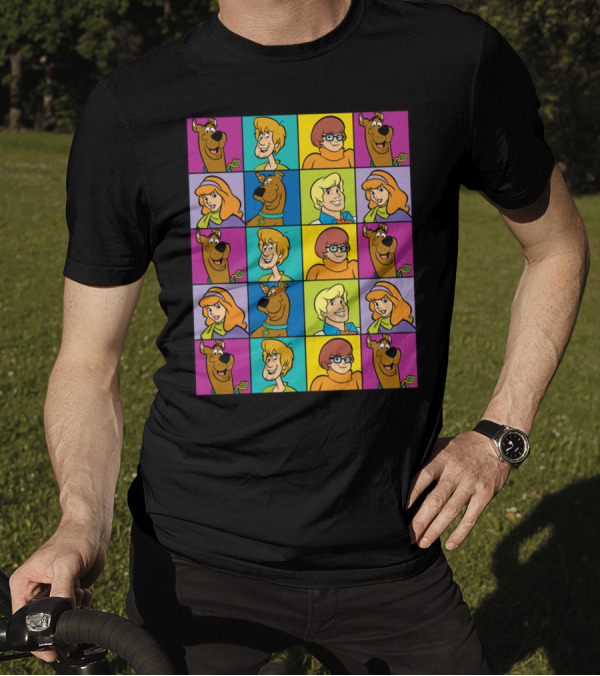 Scooby-Doo Meddling Squares Gang Colorful Grid T-Shirt