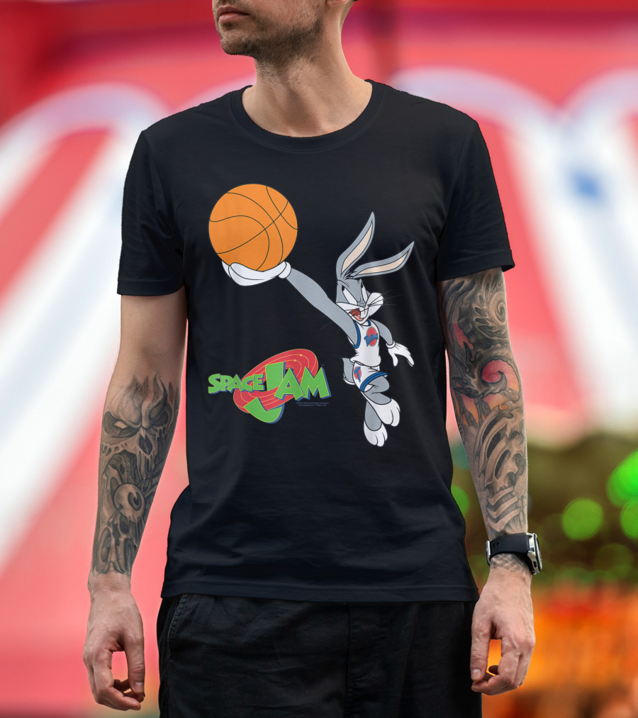 Space Jam Bugs Bunny Basketball Dunk Vintage T-Shirt