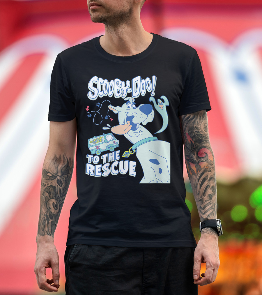 Scooby-Doo To The Rescue with Mystery Machine and Ghost Icon T-Shirt