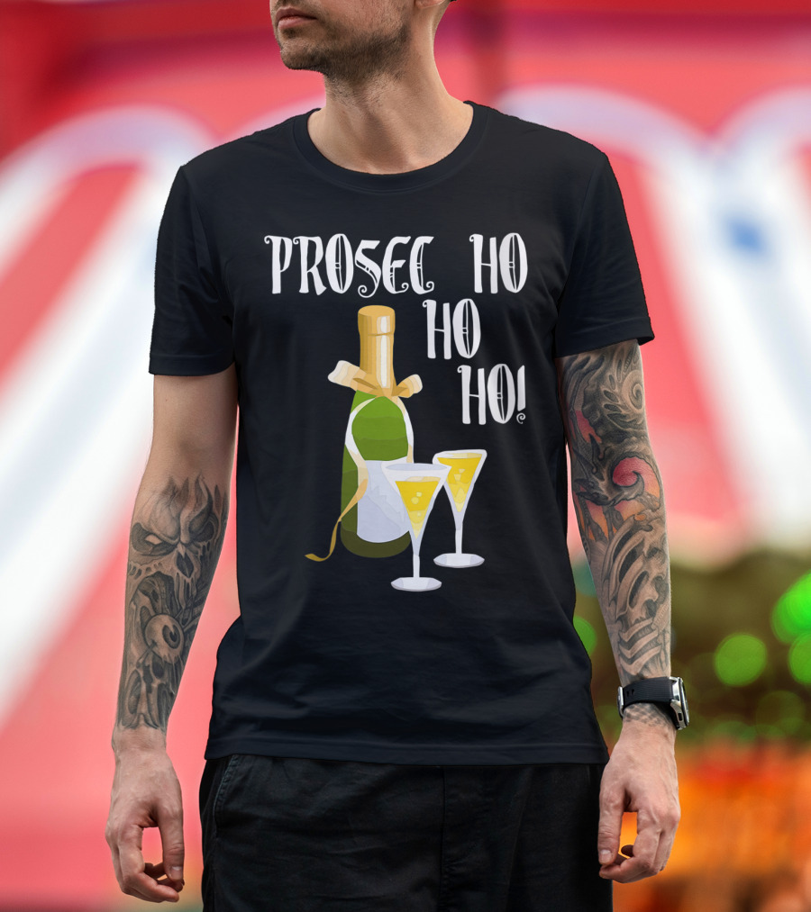 PROSEC HO HO HO Bottle and Flutes T-Shirt