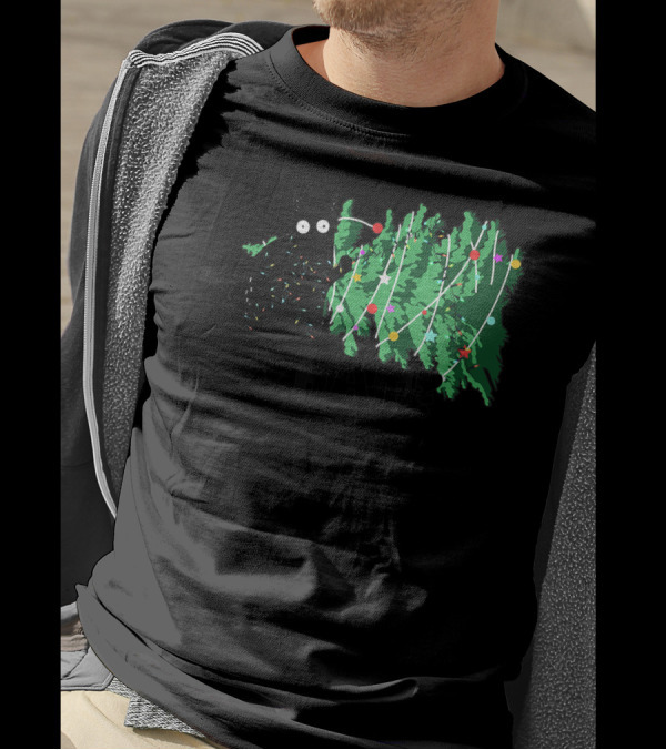 Funny Black Cat Christmas Tree What? T-Shirt