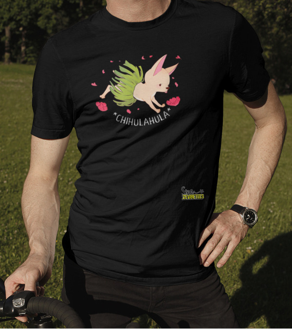 Chihulahula Cute Chihuahua Hula Skirt Fun By ZEVITREES T-Shirt