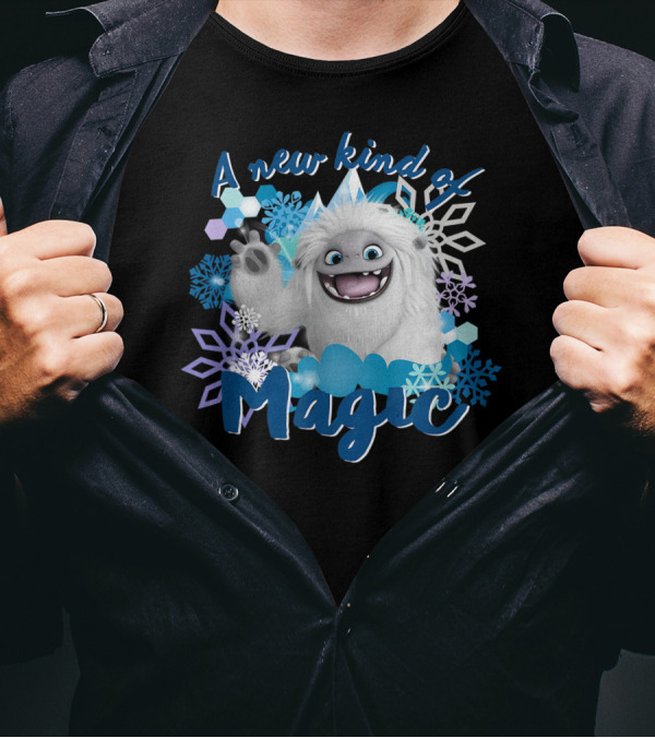 Dreamworks Abominable A New Kind Of Magic Snowflakes Blue Hexagons T-Shirt