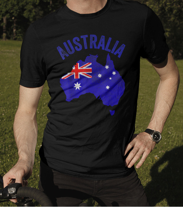 Australia Map Flag Design For Australia Day T-Shirt