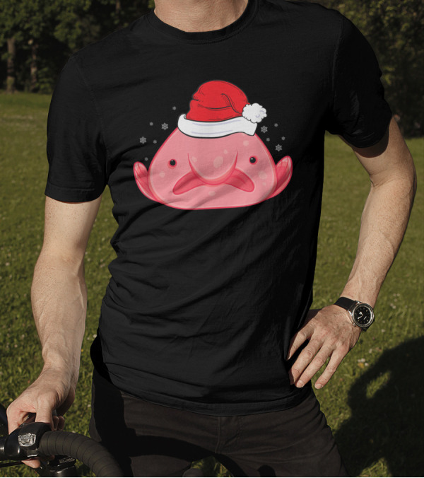 Blobfish Wearing Santa Hat With Cute Expression T-Shirt